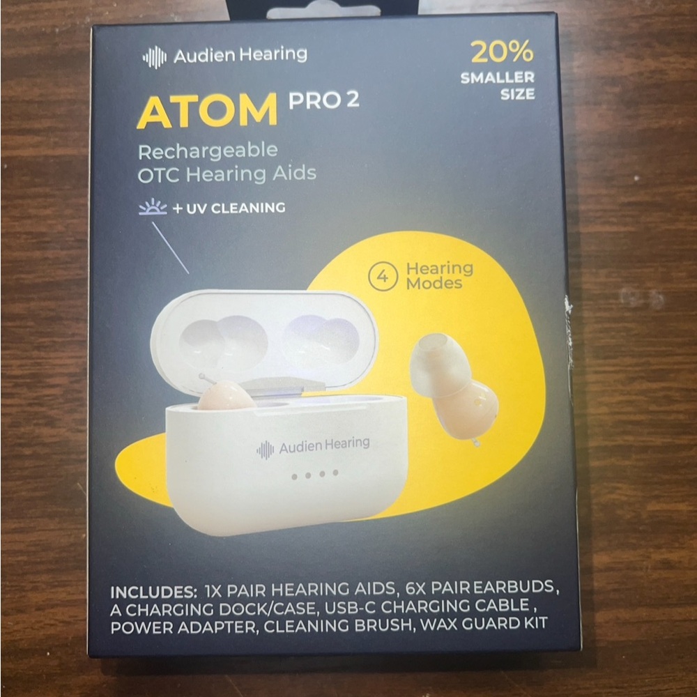 Audien Hearing Atom Pro 2 Rechargeable Hearing Aids